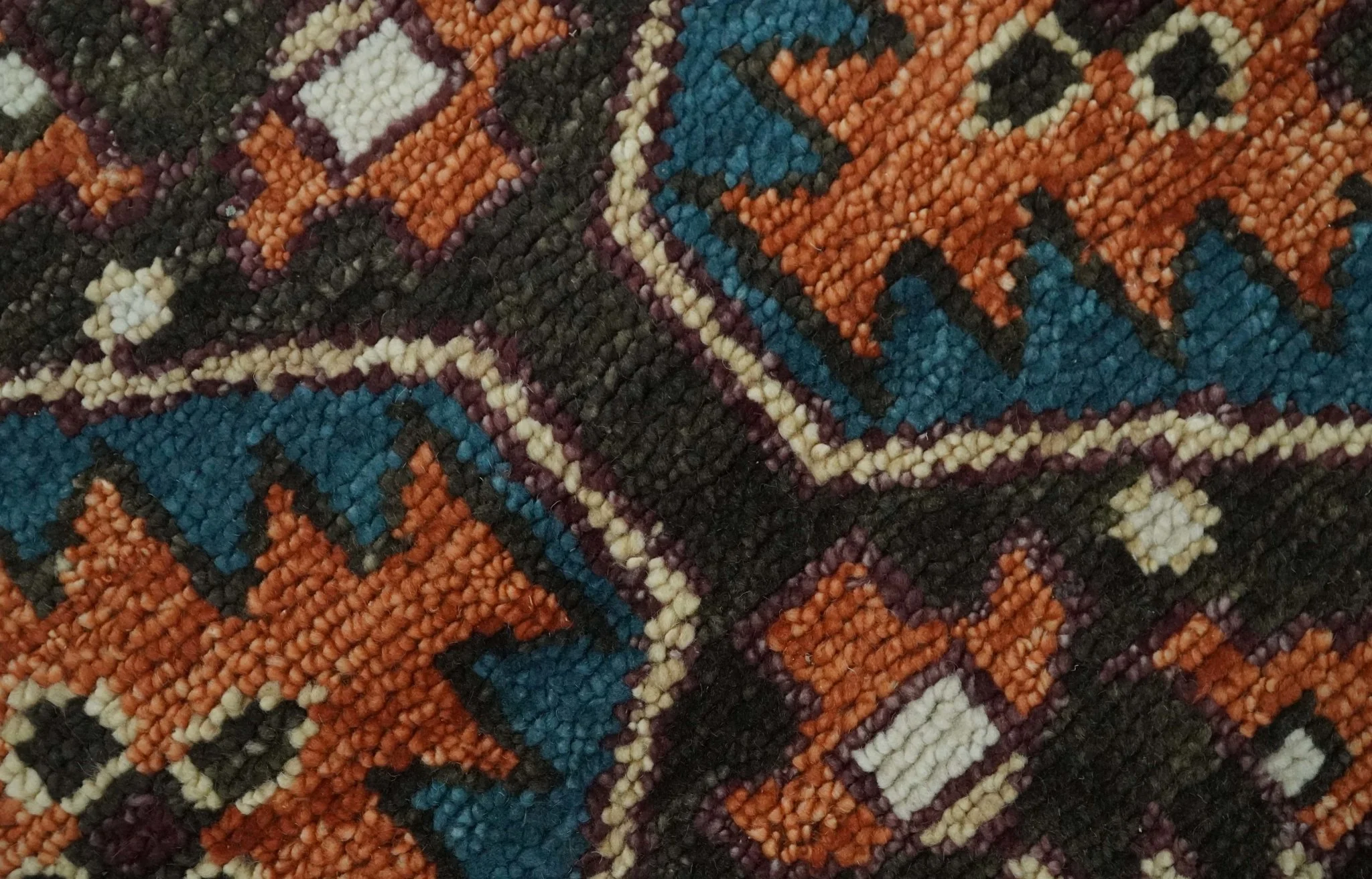 Rust, Ivory and Brown Oriental Traditional Hand knotted Multi Size Area Rug - Image 4