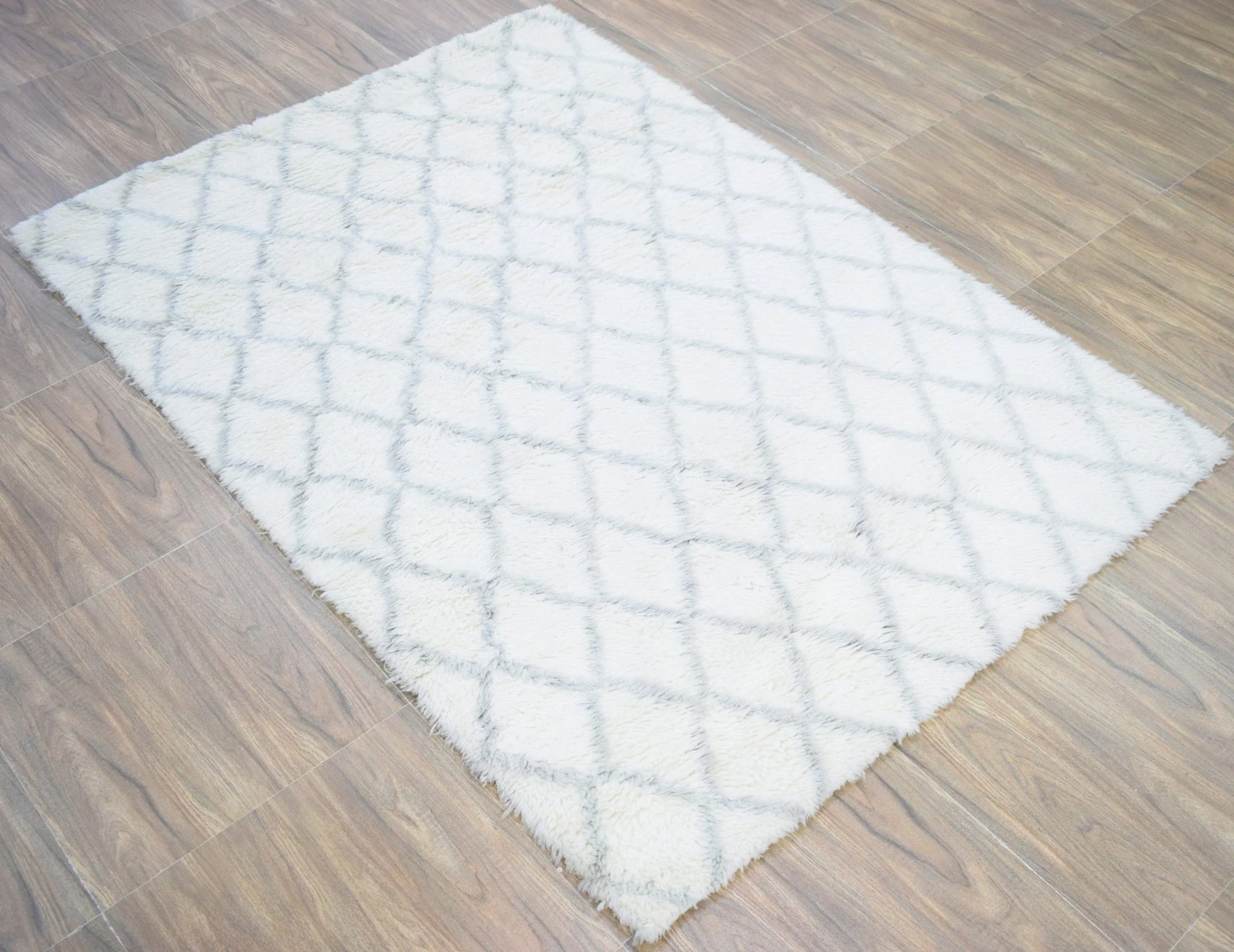Ivory and Charcoal 4x6, 5x8 Rug Modern Handmade New Zealand Wool Area Rug The Rug Decor |TRD1715 - Image 4