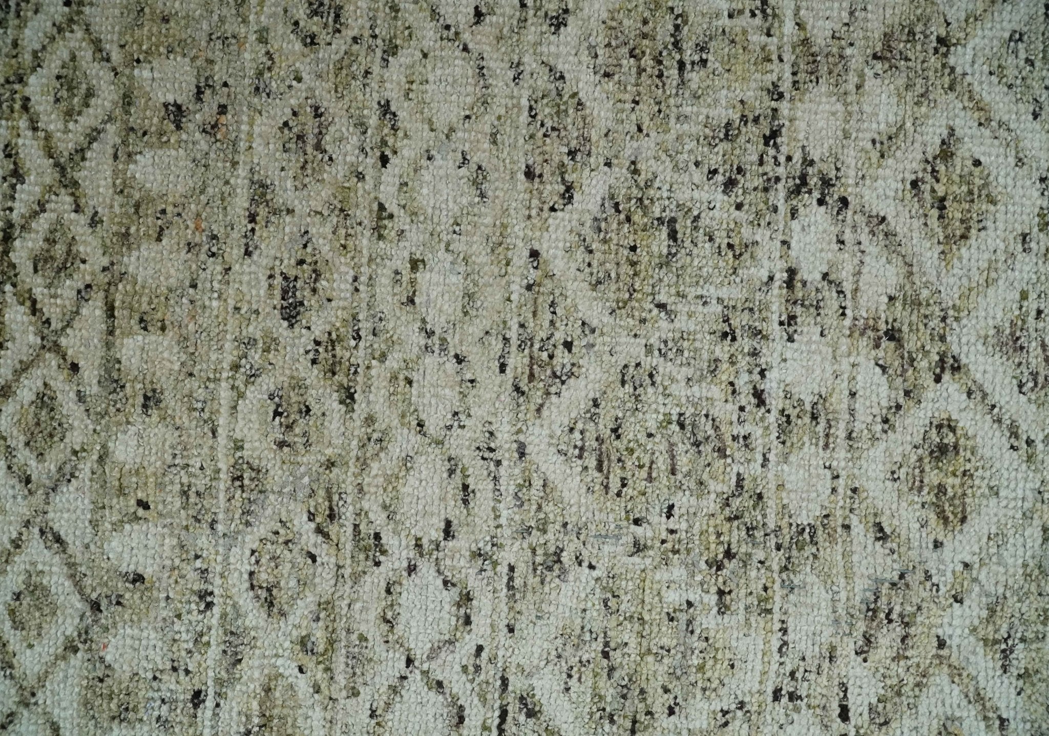 9x12 and 10x14 Hand Knotted Ivory, Beige and Brown Modern Contemporary Southwestern Tribal Trellis Recycled Silk Area Rug | OP28 - Image 12