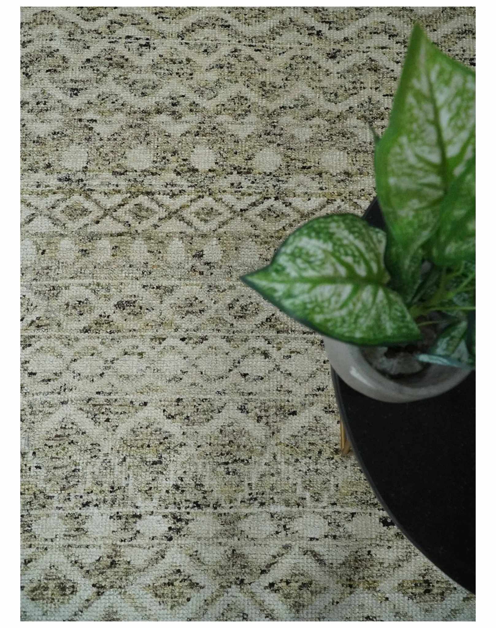 9x12 and 10x14 Hand Knotted Ivory, Beige and Brown Modern Contemporary Southwestern Tribal Trellis Recycled Silk Area Rug | OP28 - Image 5