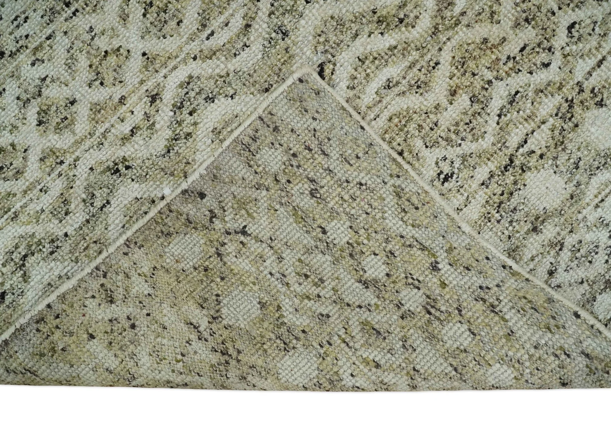 9x12 and 10x14 Hand Knotted Ivory, Beige and Brown Modern Contemporary Southwestern Tribal Trellis Recycled Silk Area Rug | OP28 - Image 6