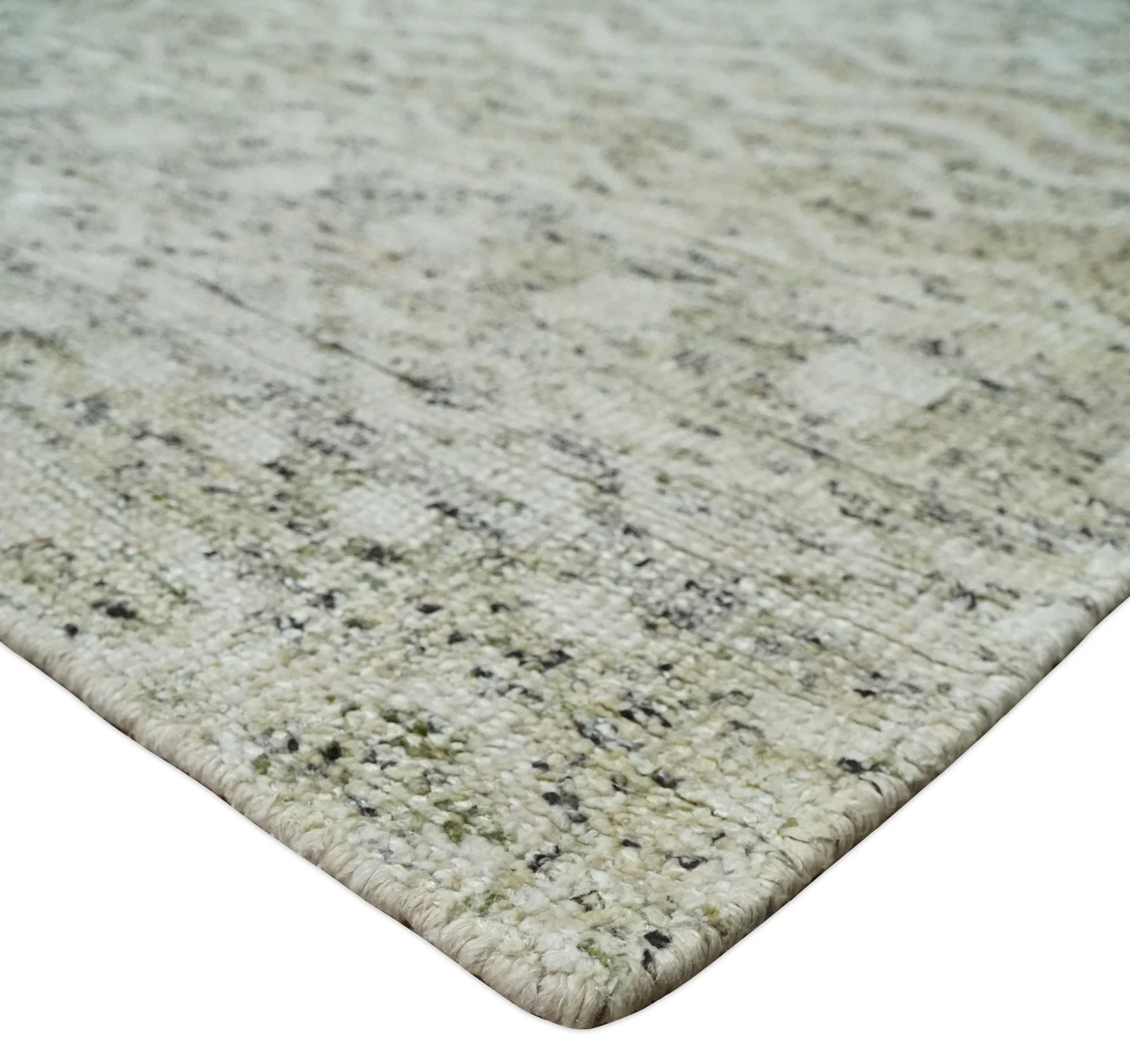 9x12 and 10x14 Hand Knotted Ivory, Beige and Brown Modern Contemporary Southwestern Tribal Trellis Recycled Silk Area Rug | OP28 - Image 8