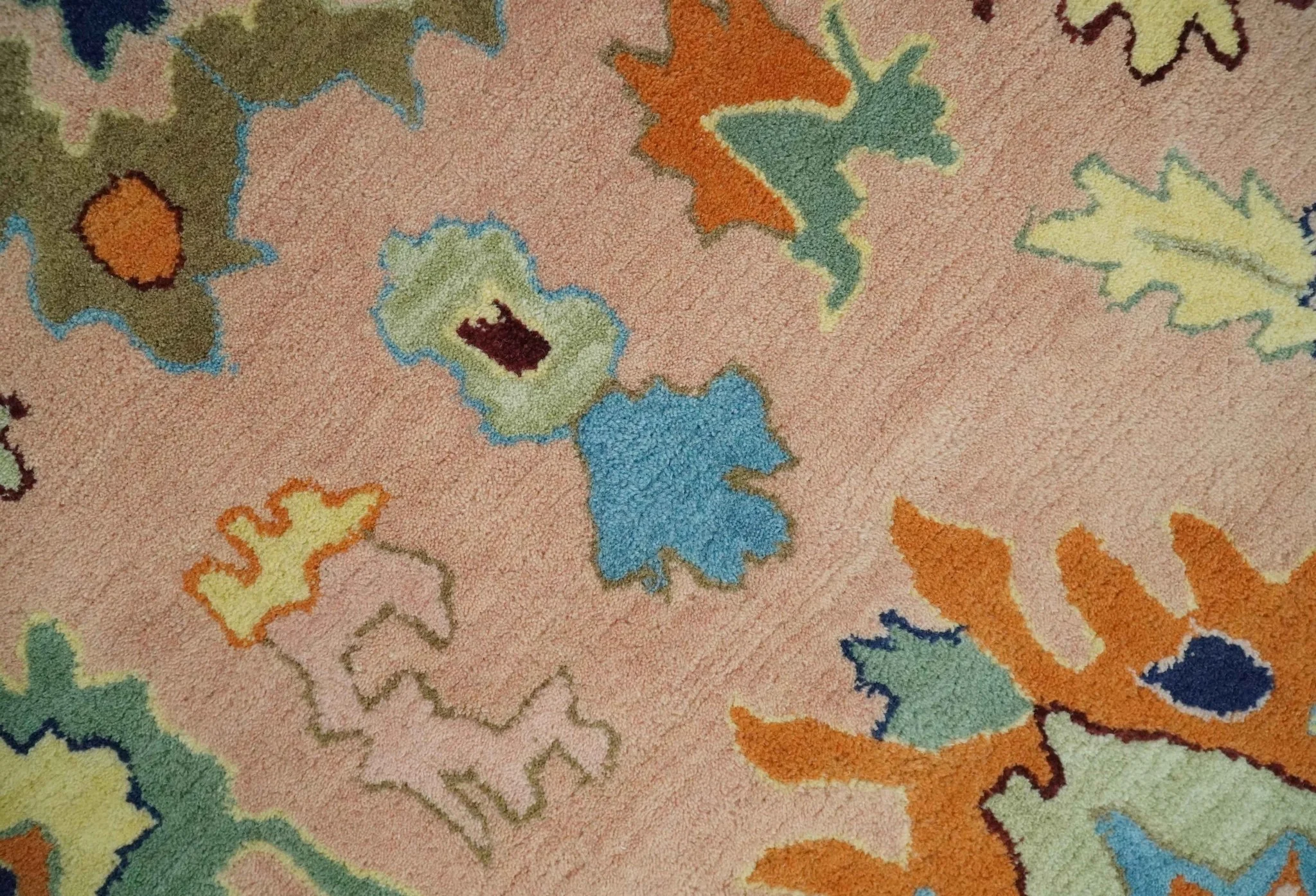 Hand Tufted Pink Peach and Gold Modern Colorful Oushak Rug, Kids, Living Room and Bedroom Rug | TRD6461 - Image 10