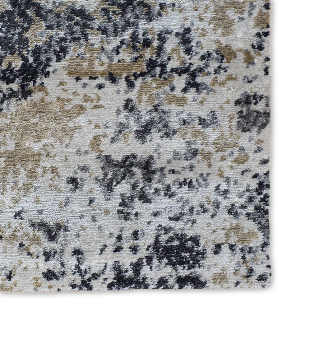 Peach and Black Industrial Design Handmade Bamboo Silk 8x10 Area Rug | TRD1692810 - Image 6